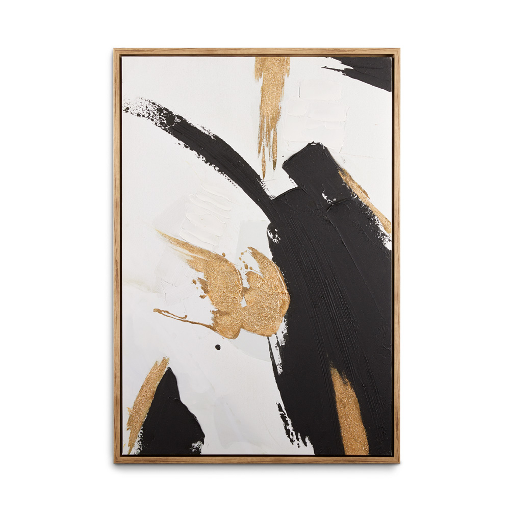 Wall Art: White, Black and Gold